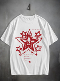 Star Baskılı Unisex Oversize T-shirt