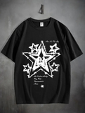 Star Baskılı Unisex Oversize T-shirt
