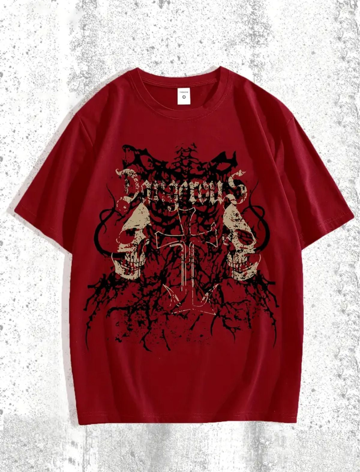 Gothic Baskılı Unisex Oversize T-shirt