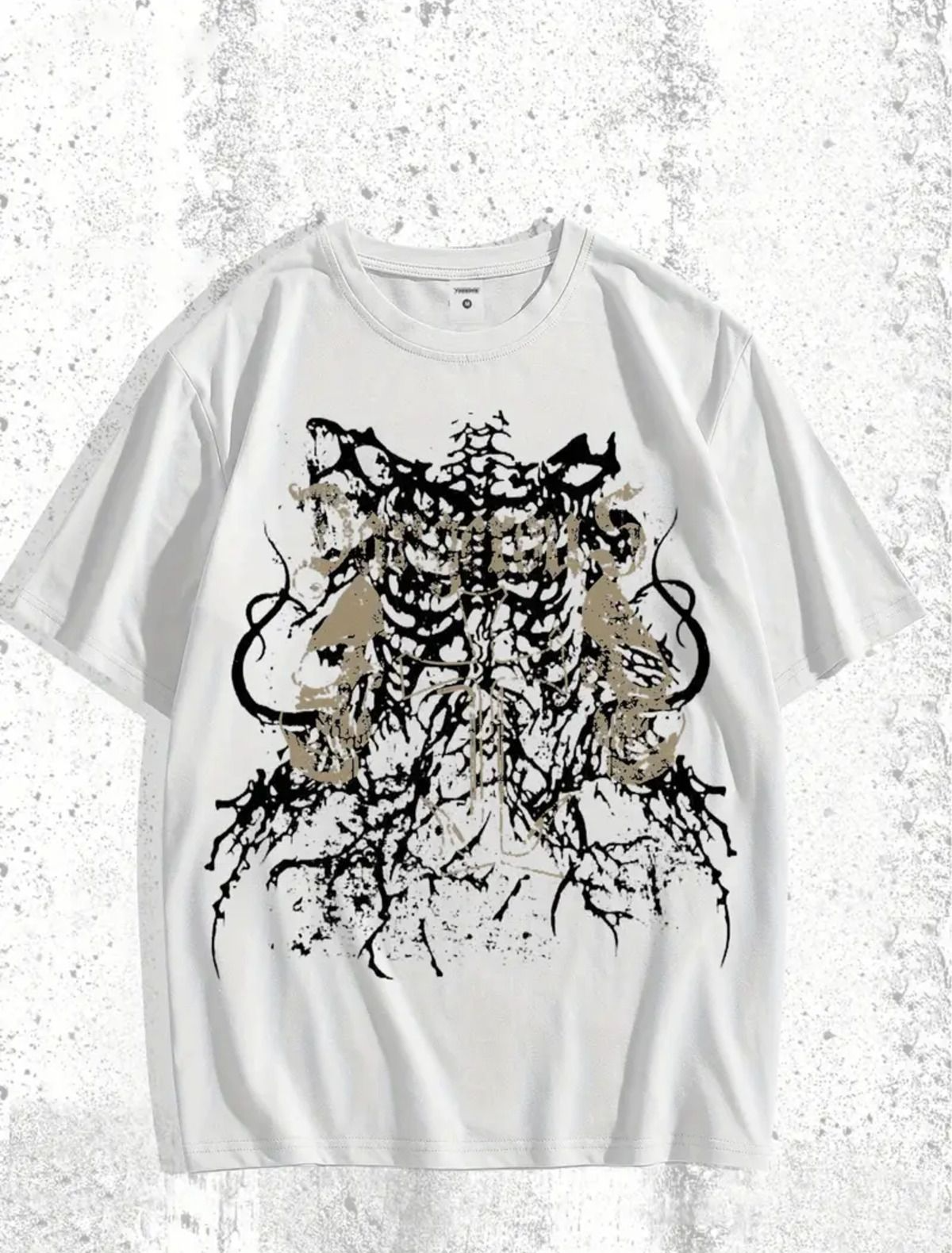 Gothic Baskılı Unisex Oversize T-shirt