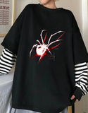 Gothic Spider Unisex Fake Uzun Kollu Siyah T-Shirt