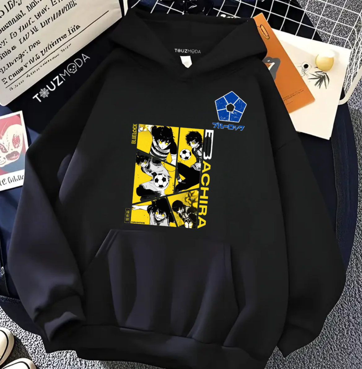 Achira Detail Baskılı Kapşonlu Sweatshirt