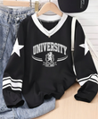 University Design Unisex Oversize V Yaka Sweatshirt