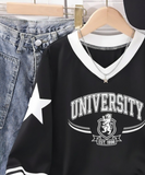 University Design Unisex Oversize V Yaka Sweatshirt