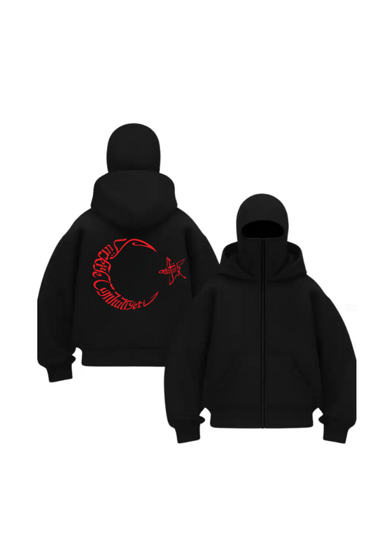 Balaclava Atatürk Baskılı Ninja Hoodie Sweatshirt
