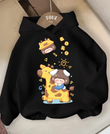 Young Cute Animal 3 iplik Kalın Sweet Hoodie