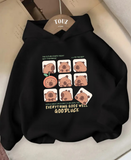 Young Capibara iplik Kalın Sweet Hoodie