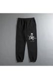 Gothic Confused Skeleton Baskılı Oversize Unisex Siyah Eşofman Altı