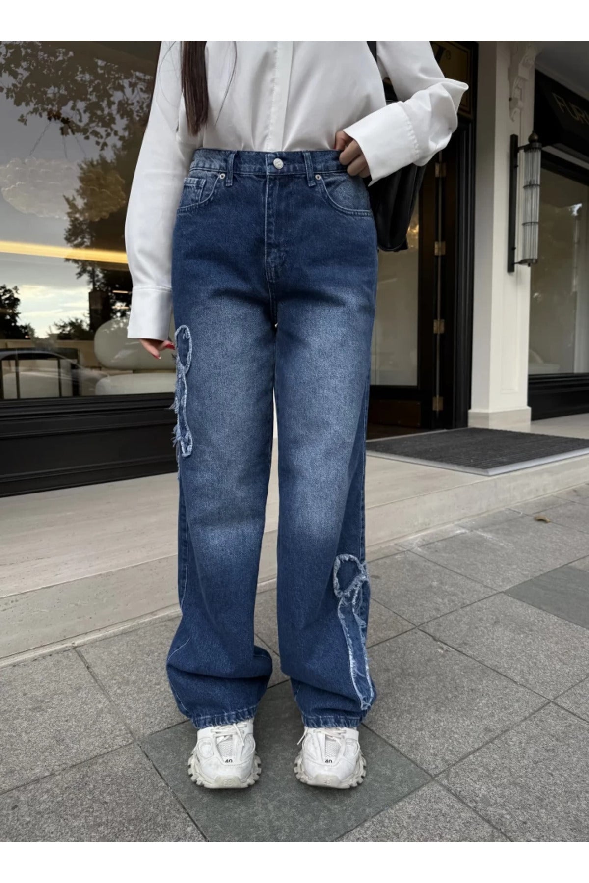 Butterfly Streetwear Baggy Mavi Pantolon