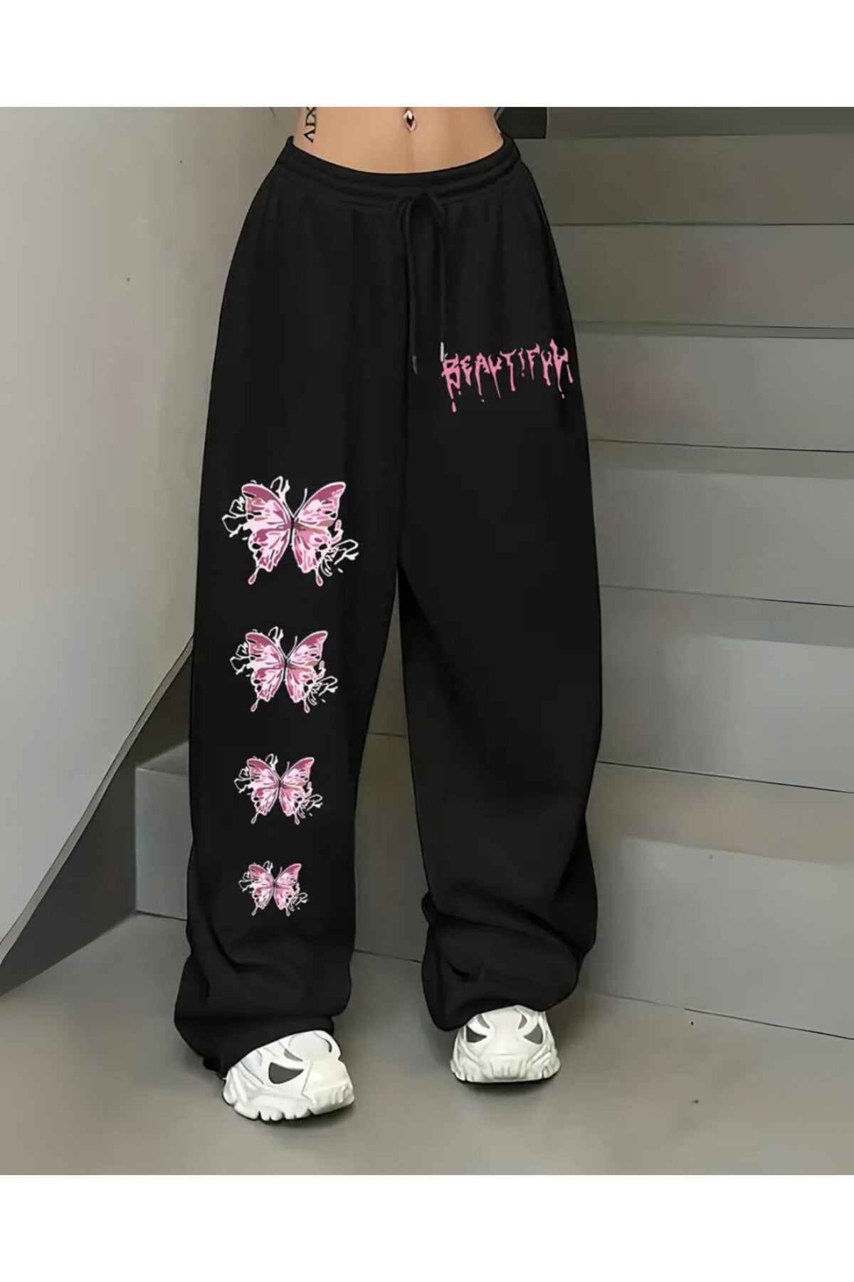 Sokak Tarzı Baskılı Unisex Baggy Eşofman