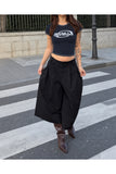 Y2K Urban Slim Fit Tam Boy Monstars Bluz Croptop - Siyah