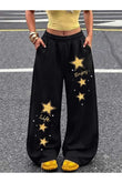 Yellow Star Baskılı Oversize Baggy Unisex Eşofman Altı