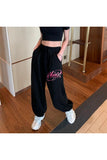 Winx Club Baskılı Oversize Unisex Siyah Eşofman Altı