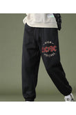 Rock Serisi AC/DC Logo Baskılı Oversize Unisex Siyah Eşofman Altı