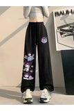 Kuromi Detail Unisex Siyah Eşofman Altı