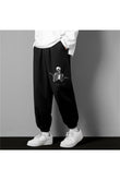 Gothic Confused Skeleton Baskılı Oversize Unisex Siyah Eşofman Altı