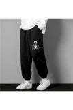Gothic Confused Skeleton Baskılı Oversize Unisex Siyah Eşofman Altı