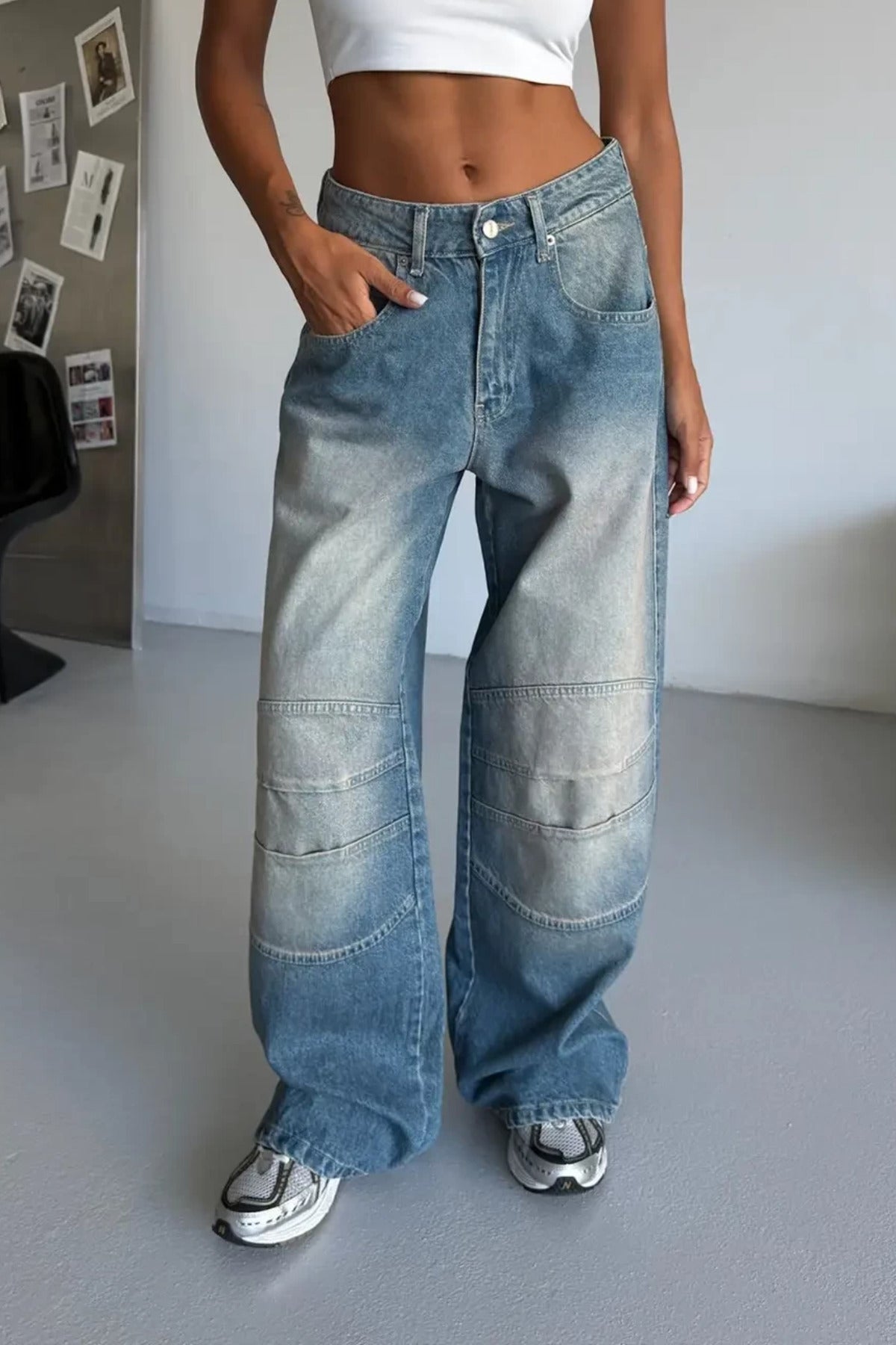 Y2K Streetwear Detail Jean Pantolon