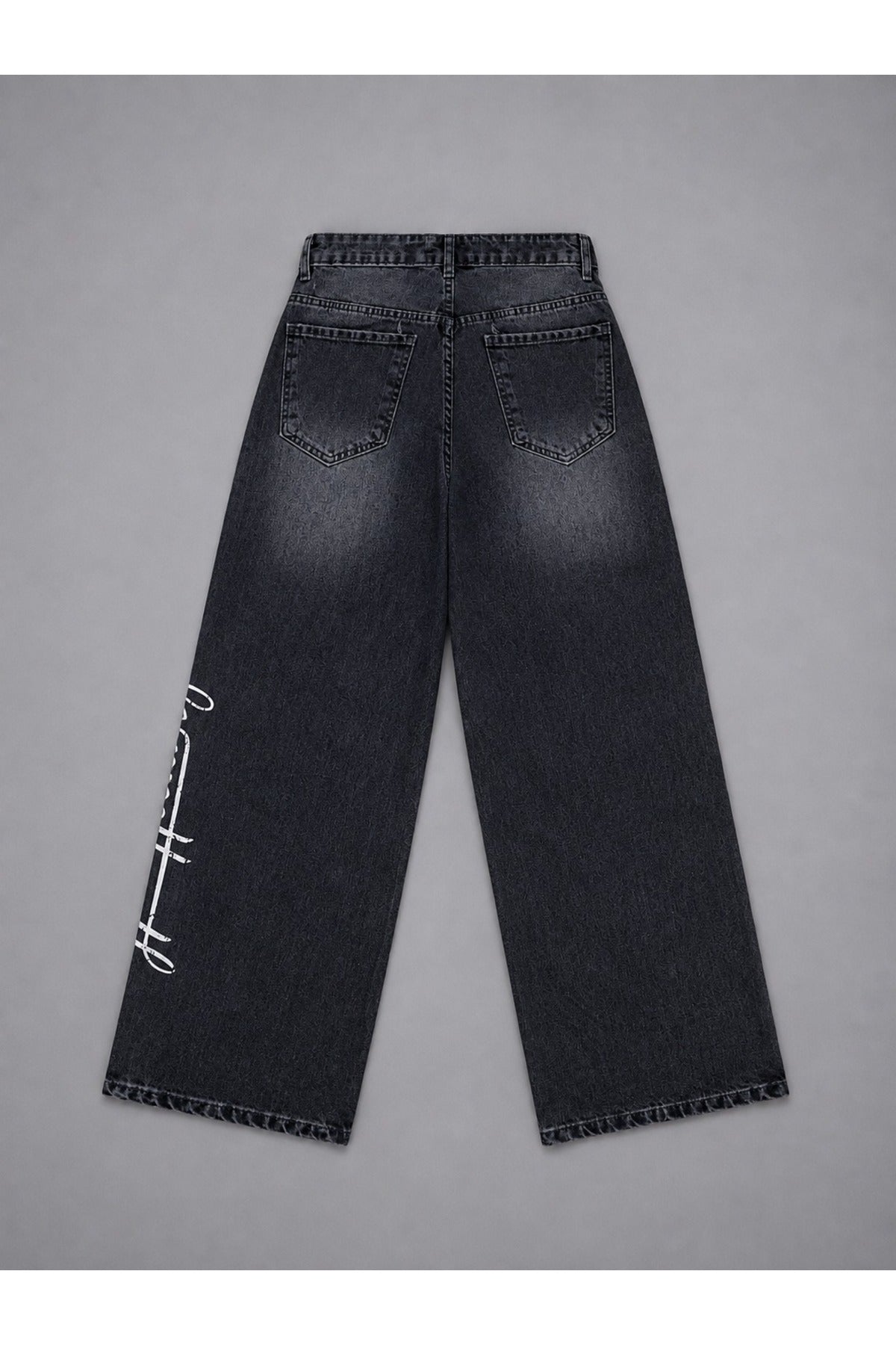 Streetwear Oversize Baggy Siyah Unisex Jean Pantolon