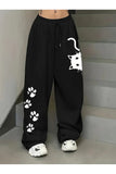 Cute Cat Baskılı Unisex Baggy Eşofman