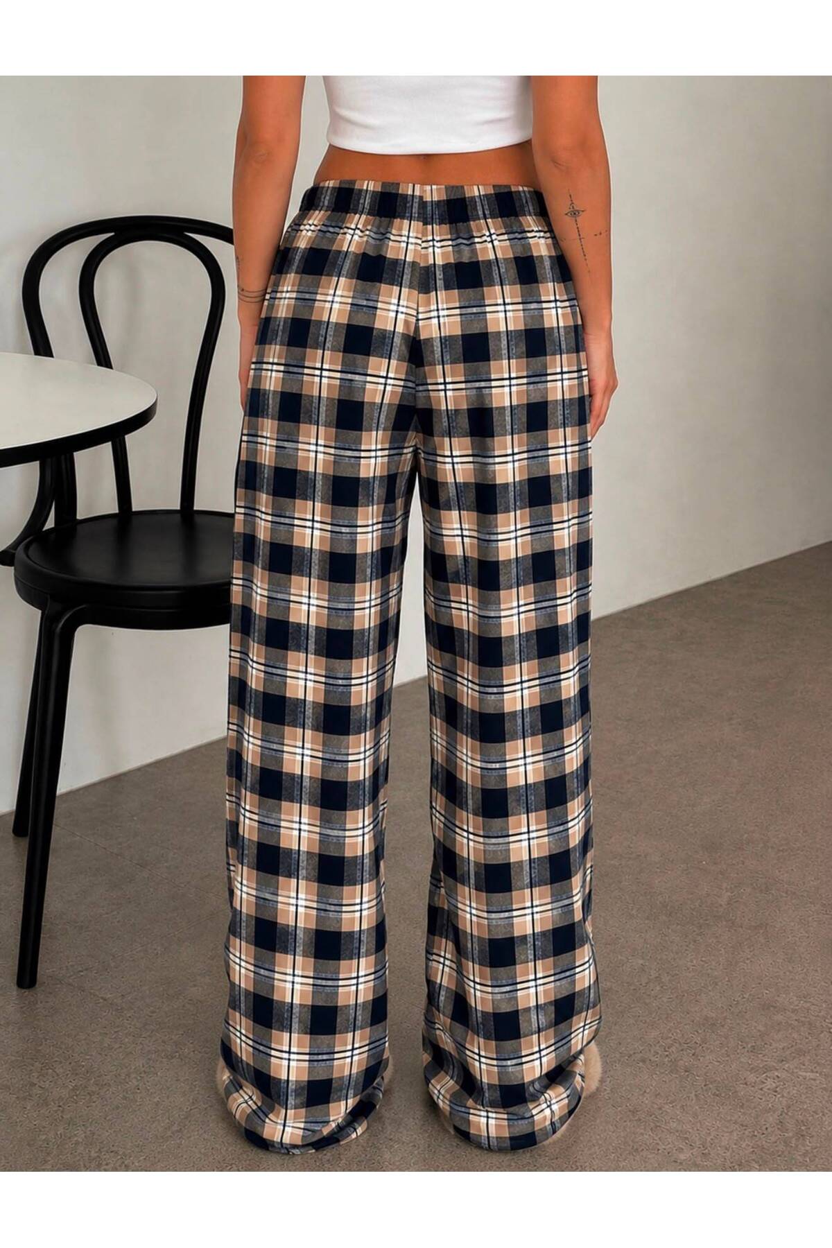 Ekose Oversize Baggy Eşofman Altı
