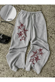 Star Baskılı Oversize Baggy Unisex Eşofman Altı