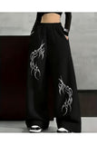 Gothic Detail Baskılı Oversize Baggy Eşofman Altı