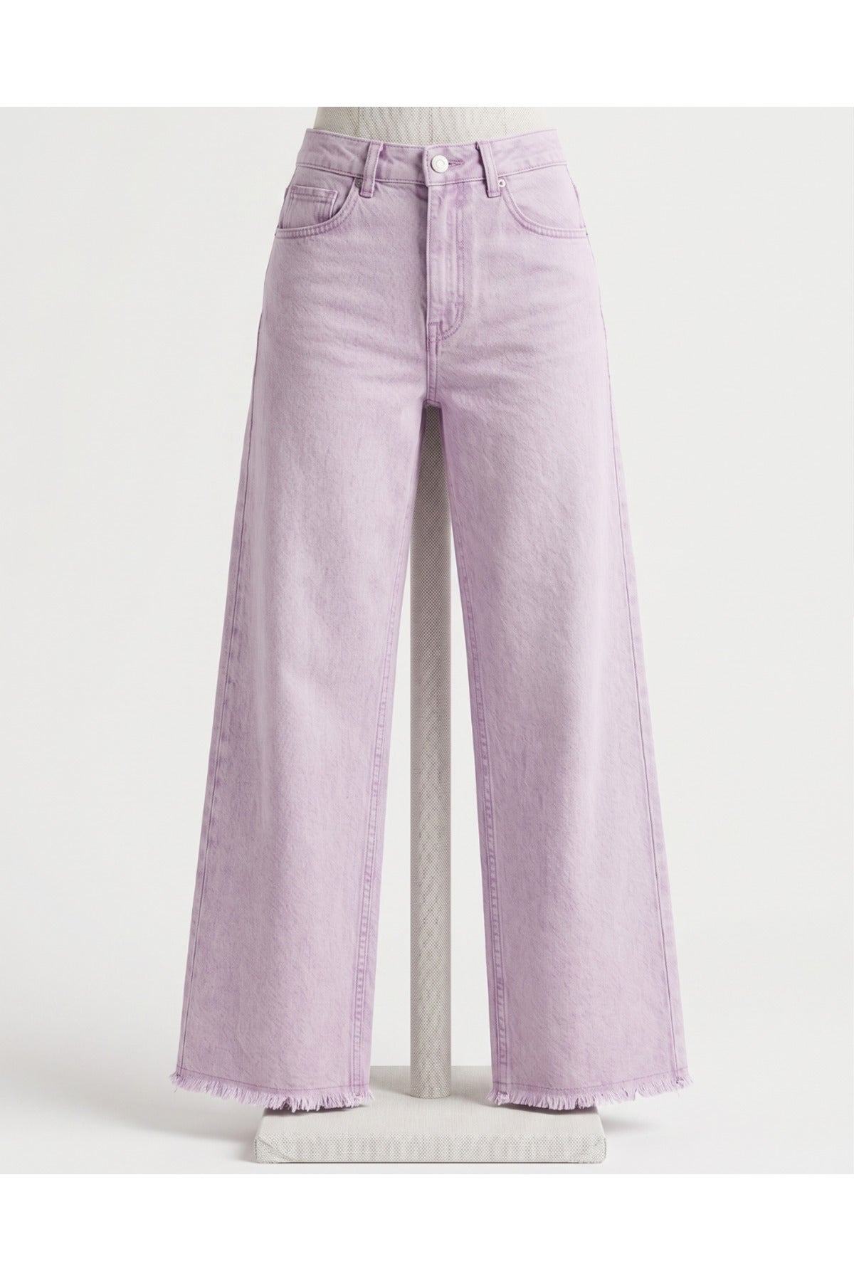 Streetwear Pink Parçalı Baggy Jean Pantolon