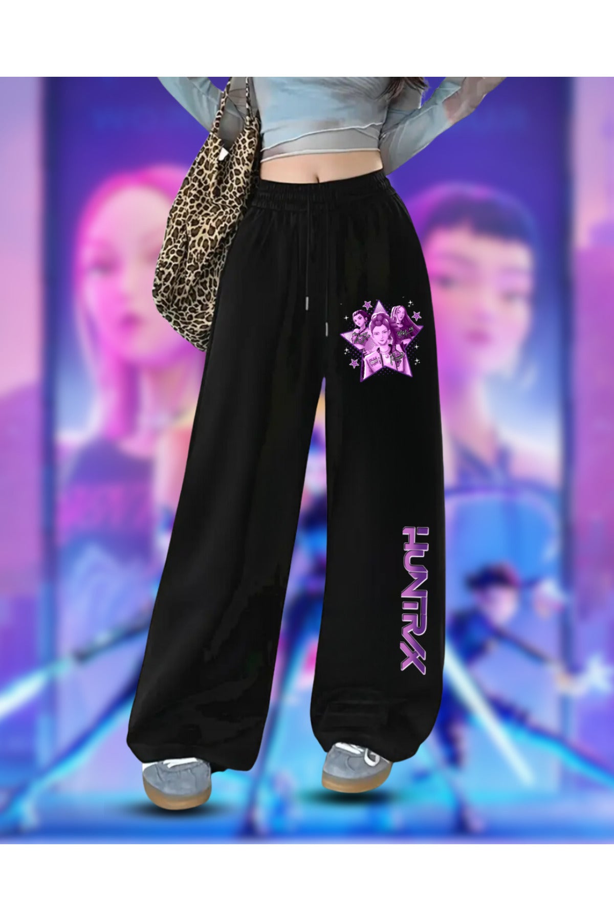KPop Demon Hunters Baskılı Unisex Baggy Eşofman