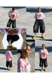 Sevimli Kedi Baseball V Yaka Forma Jersey - Pembe