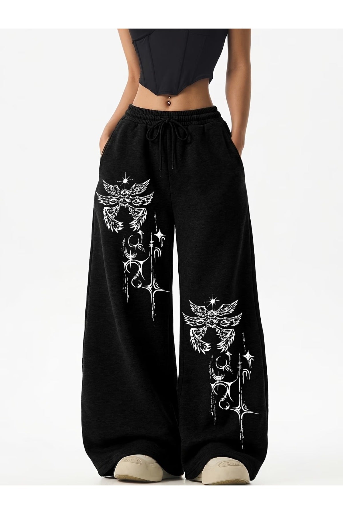 Gothic Baskılı Oversize Baggy Unisex Eşofman Altı