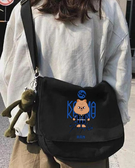 Kpop Serisi Stray Kids Han Baskılı Unisex Postacı Çantası