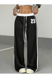 23 Number Oversize Bel İp Detaylı Lacivert Baggy Eşofman Altı