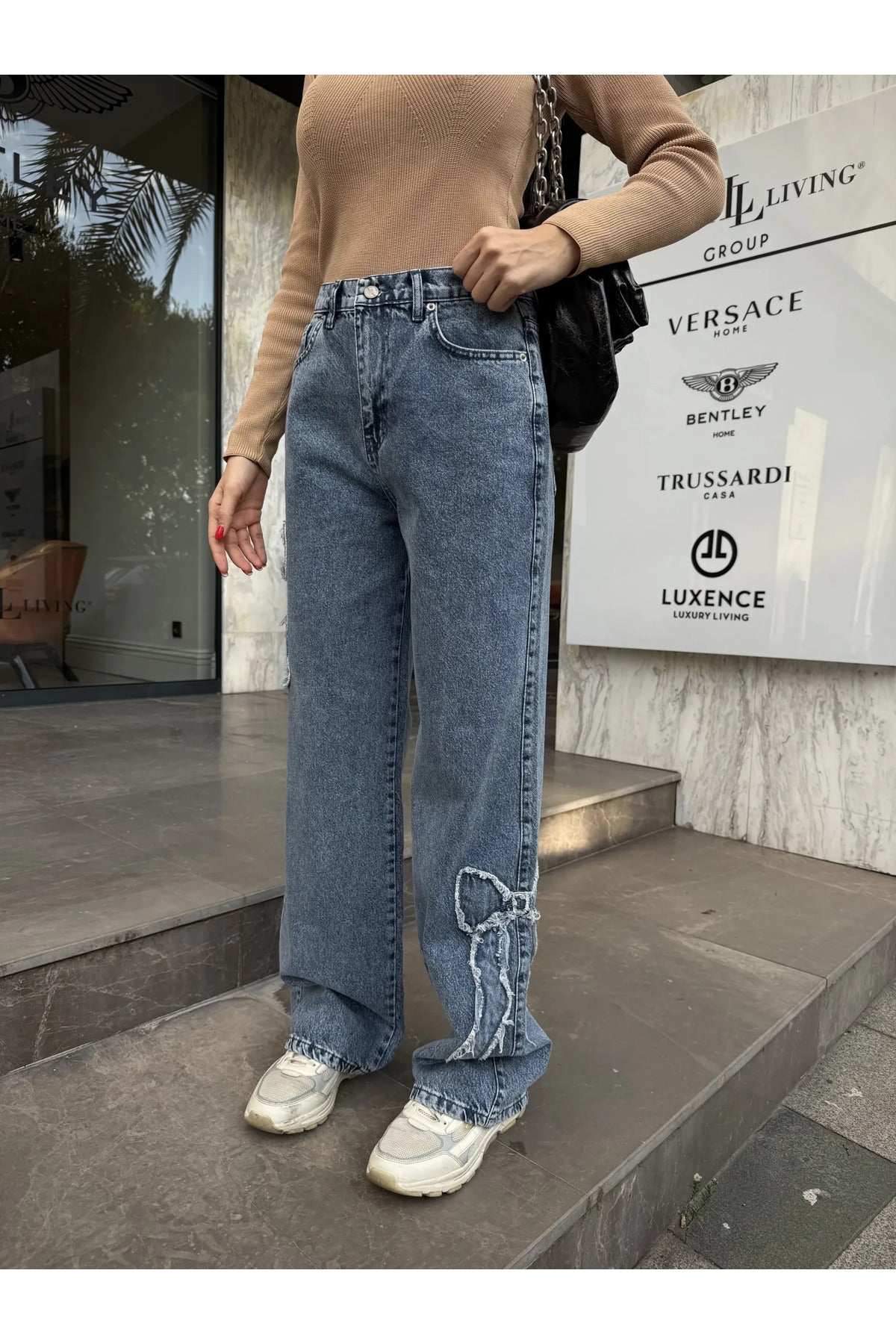 Butterfly Streetwear Baggy Mavi Pantolon