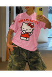 Kitty's Pembe V Yaka Tasarım Oversize Forma - Pembe