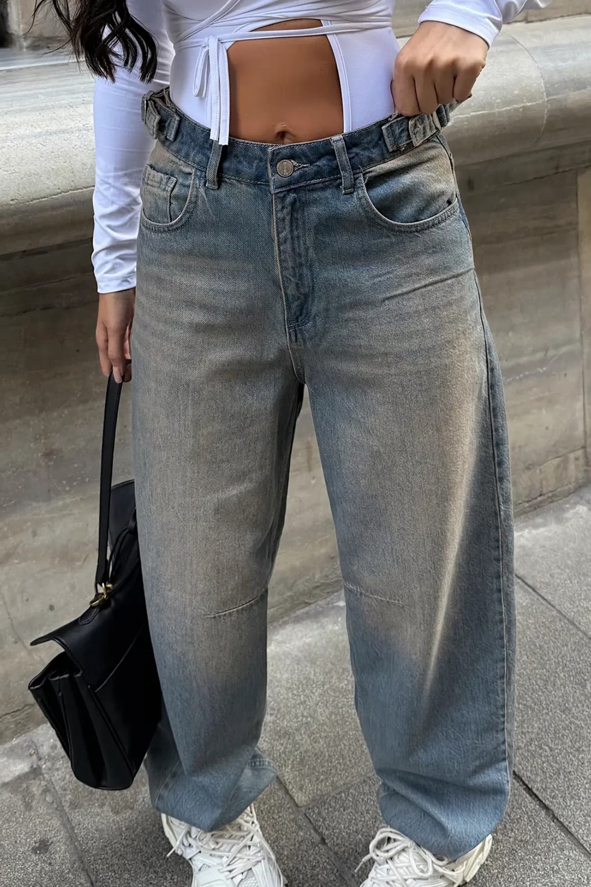 Y2K Streetwear Detail Jean Pantolon