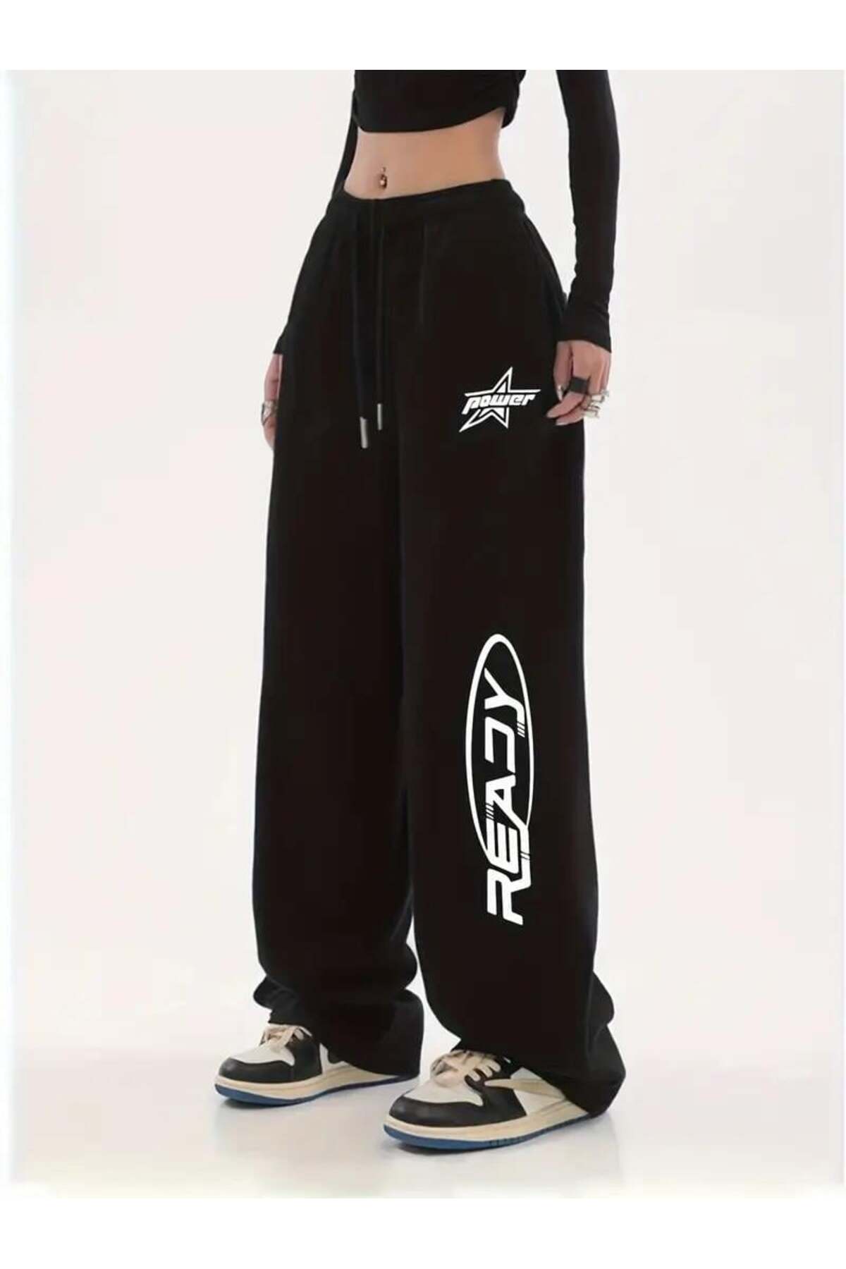 Sokak Tarzı Ready Baskılı Unisex Baggy Eşofman