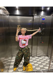 Kitty's Pembe V Yaka Tasarım Oversize Forma - Pembe