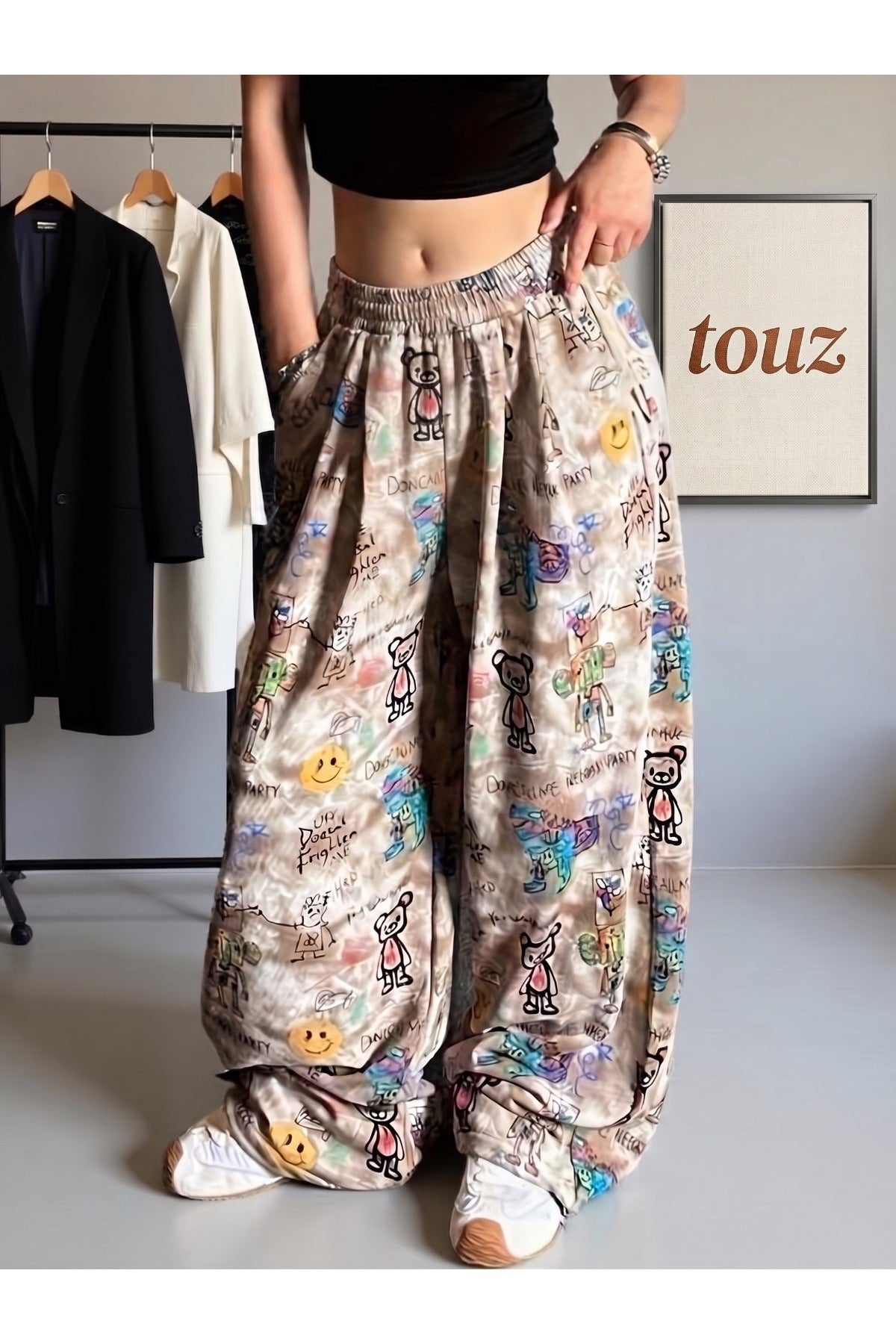 Cartoon Design Unisex Baggy Eşofman