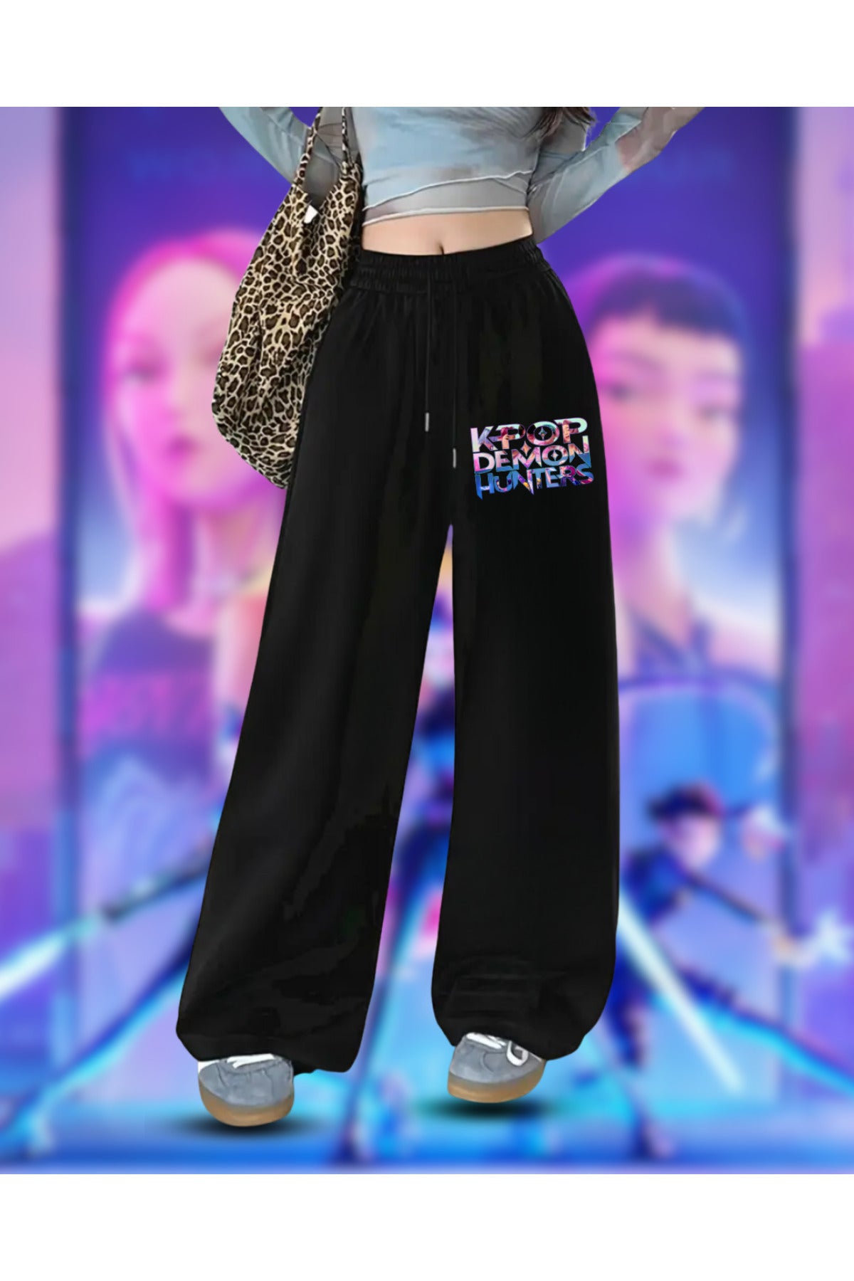 KPop Demon Hunters Baskılı Unisex Baggy Eşofman