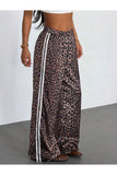 Leopar Detail Çift Çizgili Y2K Style Pantolon Eşofman