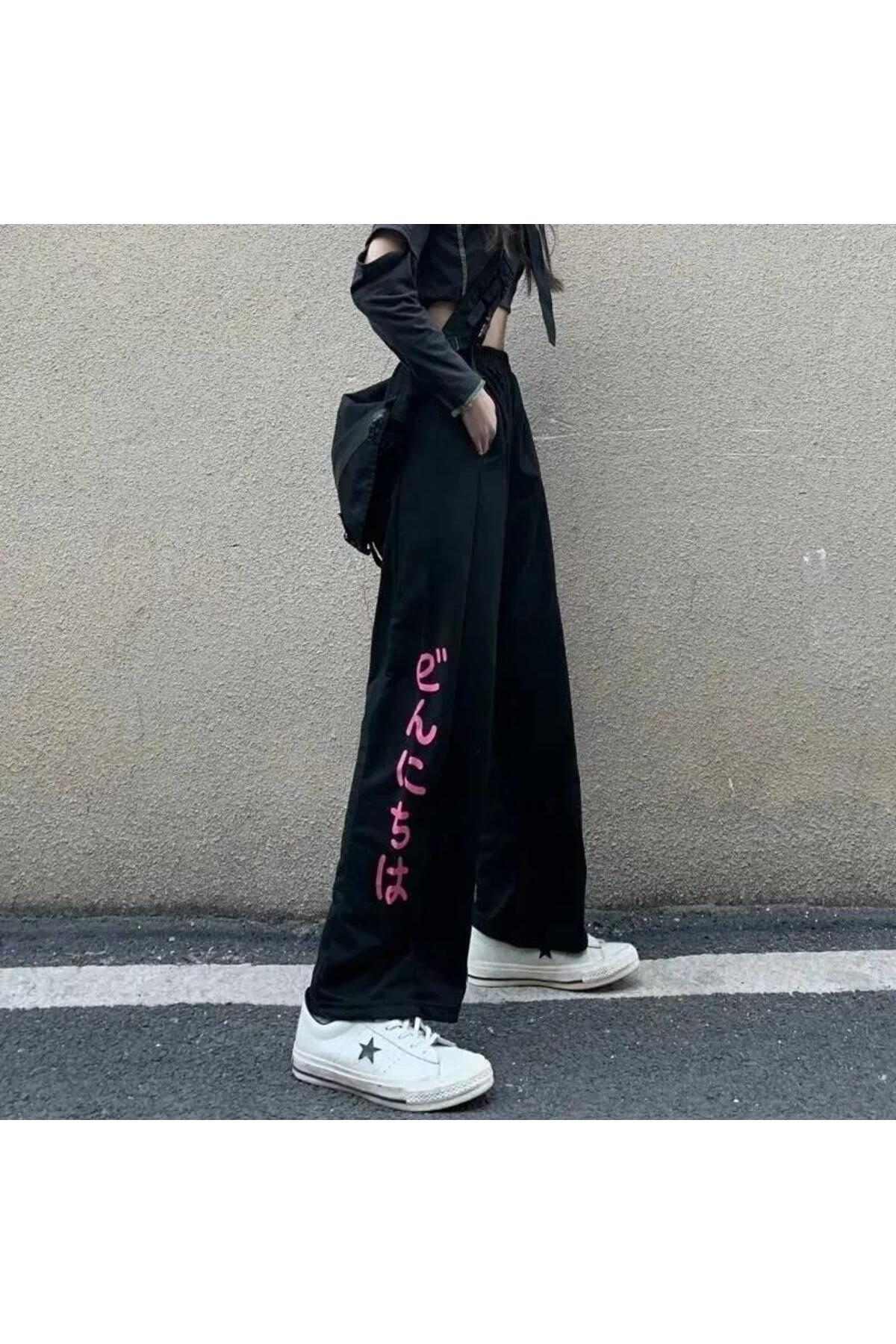 Sokak Tarzı Kuromi & Melody Baskılı Unisex Baggy Eşofman