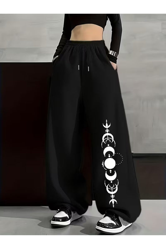 Sokak Tarzı Gothic Baskılı Unisex Baggy Eşofman