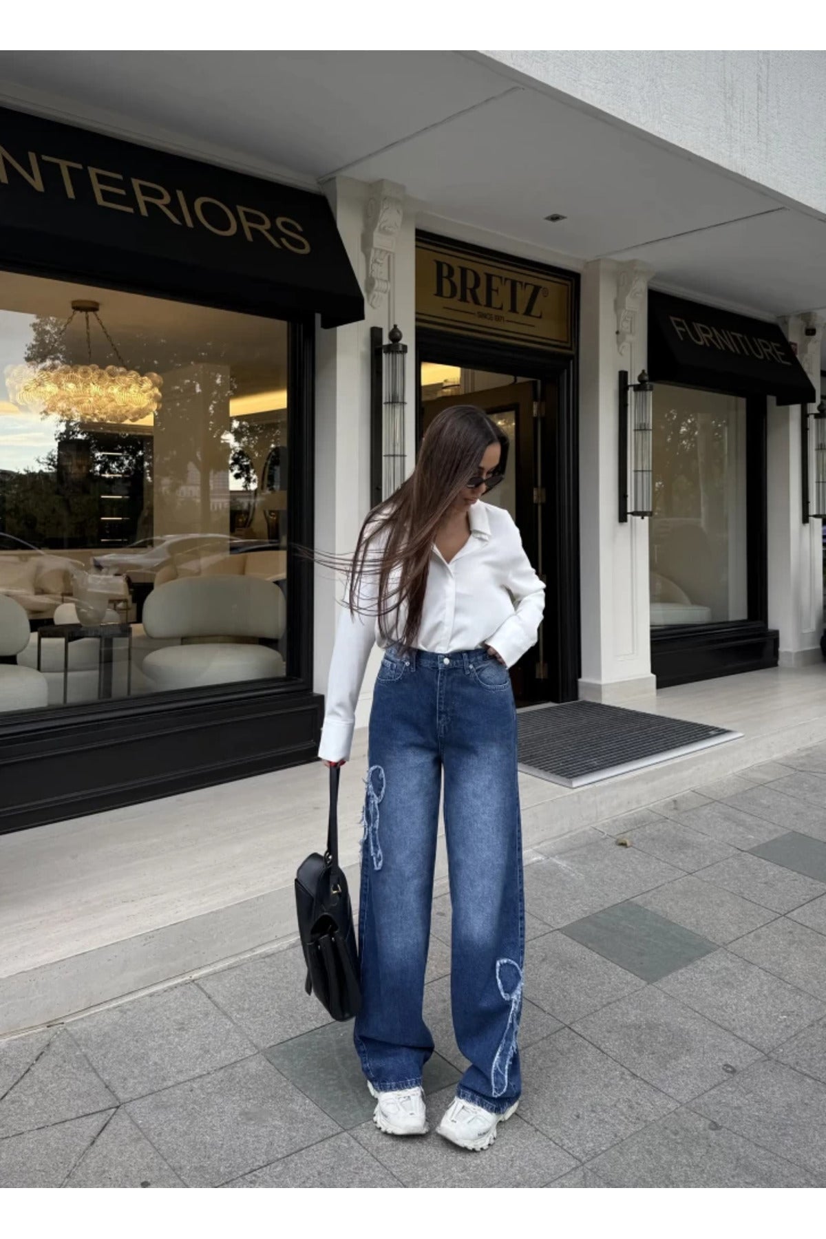 Butterfly Streetwear Baggy Mavi Pantolon