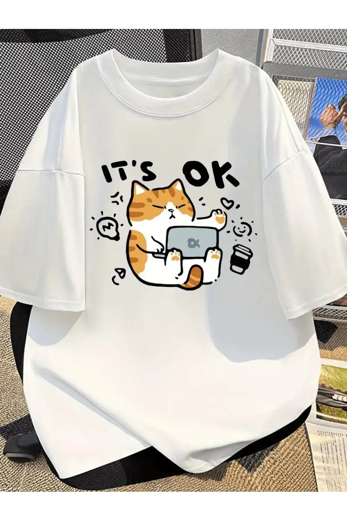 It's Ok Cute Cute Cate Oversize Unisex T-shirt