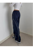 zolid wear Harajuku Lines Detail Cargo Pocket Dark Navy Tracksuit Lacivert Eşofman Altı