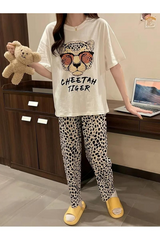 Çita Tiger Desenli Oversize Unisex T-shirt