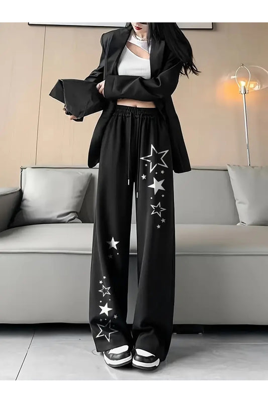 Y2k Star Baskılı Unisex Baggy Eşofman