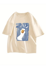 Curious Duck Baskılı T-Shirt