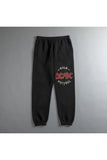 Rock Serisi AC/DC Logo Baskılı Oversize Unisex Siyah Eşofman Altı